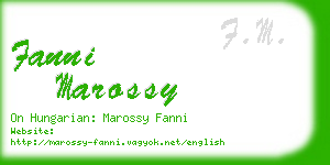 fanni marossy business card
